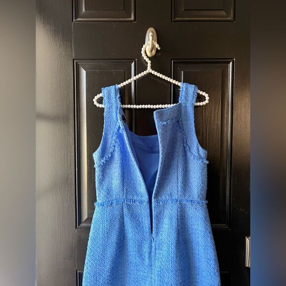 Ann Taylor Blue Tweed Sleeveless Dress Size 6 - Picture 5 of 9